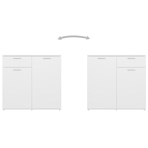 IKAYAA Wooden Sideboard Cabinet for Living Room - Contemporary Book Storage with Shelves - White - 160 x 36 x 75 cm - Image 6