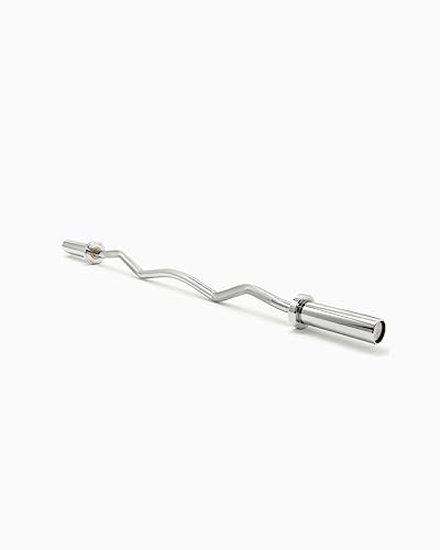 BOOMFIT Barra Z musculación | 120 cm | 10 kg | Barra Z Olímpica 50 mm con agarre 30 mm antideslizante | Curvatura EZ cómoda | Barra musculación ideal para bíceps y tríceps en casa y gimnasio