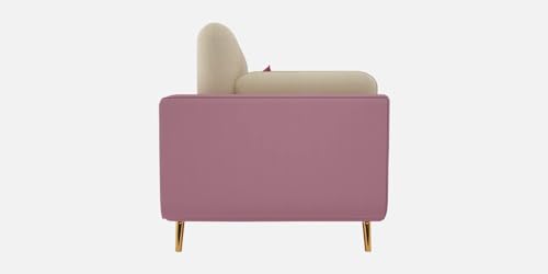 Image of Sixpine Luxury Dual Color Upholstery Sofa in Premium Velvet | Solid Wood Structure | Sturdy Golden Legs | High Density Foam | Extra Comfort for Modern Living Room (Pink & Beige, 2 Seater)