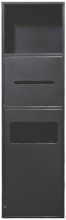 Nisza prysznicowa ze stali nierdzewnej z wpuszczaną półką, trwała i funkcjonalna do pryszniców i wanien (czarna, 20 x 70 x 13,5 cm)