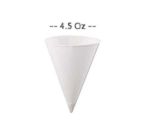 Smygoods Disposable White Paper Cone Cups (Pack of 100-4.5 oz) Eco-Friendly, Leak-Proof, Ideal for Events, Water Coolers, Quick Hydration & Efficient Cleanup