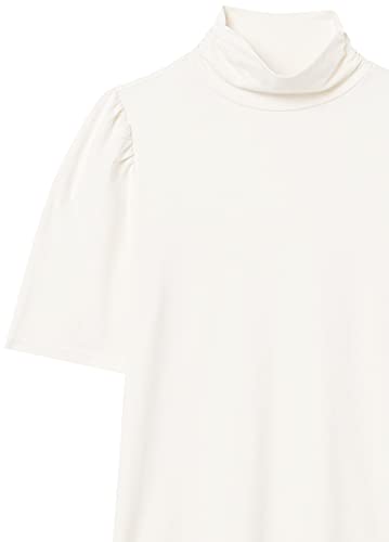 Image of Amazon Essentials Women's Cotton Modal Draped Puff Sleeve Turtleneck