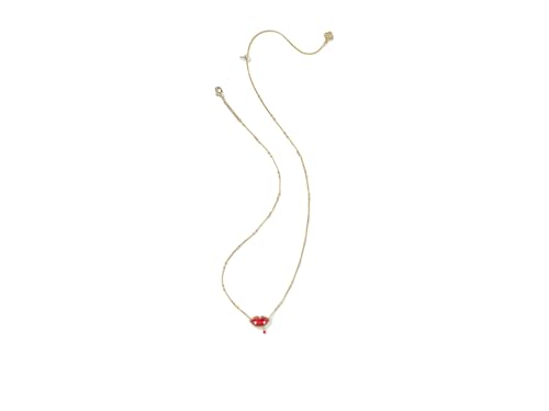 Kendra Scott Womens Vampire Short Pendant Necklace Gold Red Kyocera Opal One Size3