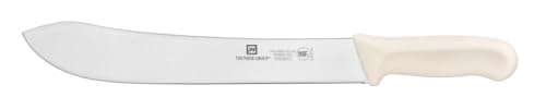 FSE SLKF417WT Butcher Knife, 12" Blade, White Polypropylene Handles, German Steel, NSF