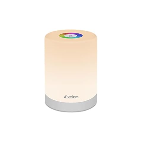 Æxalon Night Light, Smart LED Touch Control Bedside Table Lamp, RGB Color Changing Modes Nightlight, USB Rechargeable Night Lights for Baby, Kids, Teens, Boys, Girls, Bedroom, Camping, Office Cover