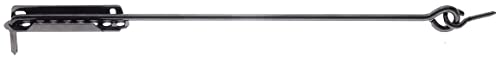 Alberts 204266 Crochet crémaillère | avec platine d'arrêt ajustable | noir | longueur 500 mm | Ø du crochet 8 mm