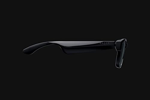 Razer Anzu - Lunettes à filtre anti-lumière bleue ou lunettes de soleil audio (Round, Large) (Son à faible latence, Conception IPX4 résistante à l’eau, Micro intégré et haut-parleurs) Noir