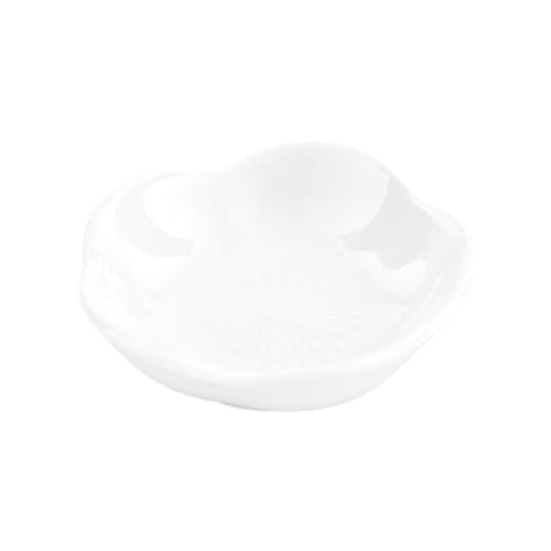 Restaurantware 3 Inch x 3 Inch Sauce Bowls 10 Flower Shaped Dipping Sauce Dishes - Microwave-Safe Oven-Safe White Porcelain Dipping Plates Chip-Resistant For Desserts Condiments Snacks