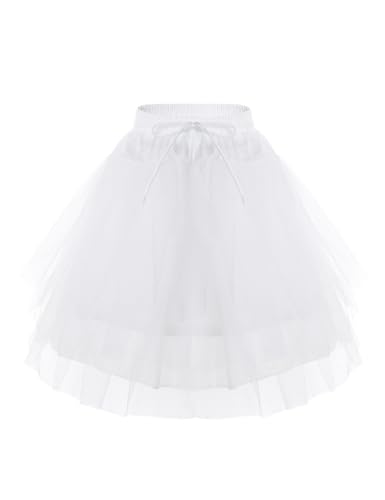 YEAHDOR Kids Girls Hoopless 3 Layers Net Petticoat Wedding Flower Girls Dress Crinoline Slip Ball Gowns Underskirt2