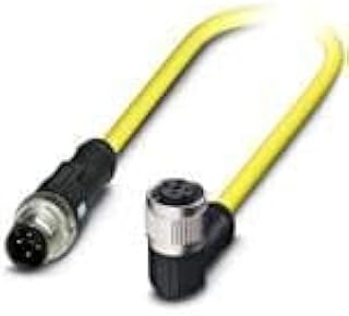 Phoenix Contact 1424977 Sensor/Actuator Cables SAC-4P-MS/ 5,0-547/ FR SCO BK, 4 pos Plug Straight M12 to Socket Angled M12, 5m