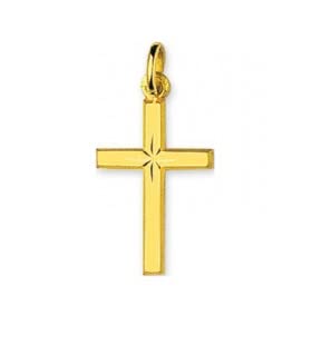 Croix Catholique Or jaune pendentif inaltérable qui ne ternit pas