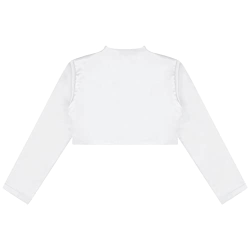 Kids Girls Long Sleeves Satin Bolero Shrug Open Front Cardigan Jacket 3D Flower Dress Cover Up Coat4