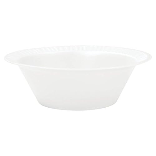 EcoQuality 12oz Disposable White Insulated Foam Soup Ice Cream Sundae Heavy Duty Dessert Bowls for Weddings Parties BBQs Catering (500)