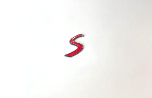 Image of Generic 1PC S Emblem 3D Metal Letter Rear Trunk Boot Lid Hatch Tailgate Badge Replacement for R53 R55 R56 R57 R59 F56 F55 (Black red)