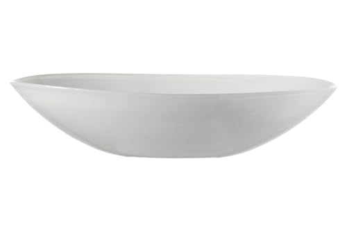 Bol Ovale Leonardo La Baia Albâtre, Coupelle, Verre Semitransparent, Fabrication Artisanale, Blanc, 32 cm, 031199