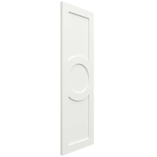 12"W x 51"H True Fit PVC Center Circle Arts & Crafts Fixed Mount Shutters, Unfinished (Per Pair - Hardware Not Included) by Ekena Millwork - Used condition - Image 2