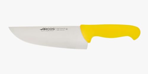 Arcos Serie 2900 - Cuchillo Carnicero Ancho - Hoja de Acero Inoxidable NITRUM de 200 mm - Mango inyectado en Polipropileno Color amarillo