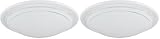 Eglo Plafón PLANET 1, aplique de pared con 1 bombilla, plafón de acero, color blanco, vidrio pintado de color blanco, casquillo E27 (Paquete de 2)