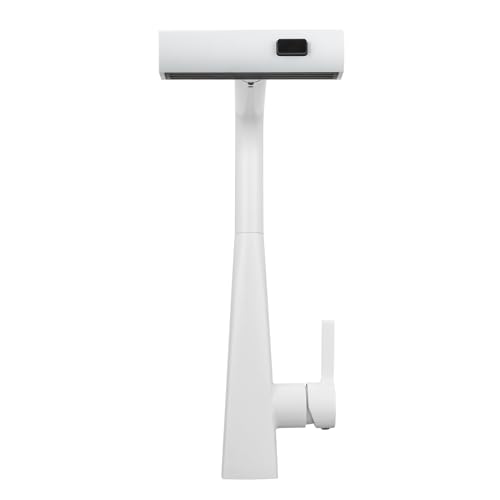 Robinet de cuisine rotatif à 360 ° - Extensible - Avec douchette - Mitigeur de cuisine avec douchette - 3 modes - En acier inoxydable - Blanc
