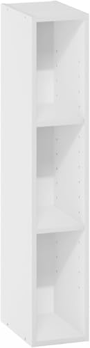 フリノ(Furinno) Fulda 省スペース収納棚3段 ホワイト 本棚 幅15㎝ 【日本正規輸入品】