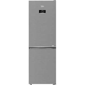 Beko B5RCNE365HXB vrijstaande koel-vriescombinatie, grote koelkast, 316 l, NoFrost, Smooth Fit: 90 graden deuropening, 3 vriesladen, HarvestFresh, deuralarm, roestvrijstalen look