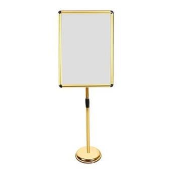 Soporte para carteles, Portacarteles con marco de aluminio de apertura a presión for exhibición de letreros verticales/horizontales de 17,72 x 24,57 pulgadas, color blanco(Golden,17.72 * 24.57inch)