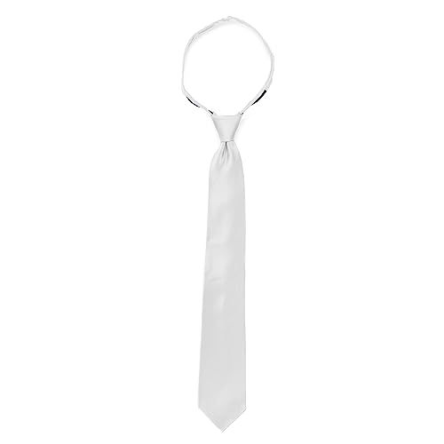 Image of boxed-gifts Umo Lorenzo Mens Zipper Ties Solid Color Pre Tied Polyester Neckties for Men and Women