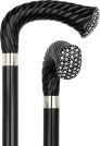 Black Crutch Stick with Swarovski Crystal Pave