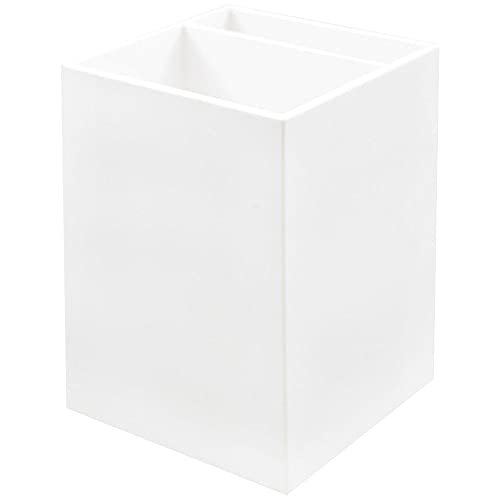 Image of JAM PAPER Plastic Pen Holder - White - Desktop Pencil Cup - Sold Individually