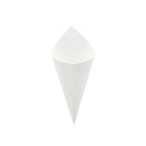 Restaurantware Conetek 11.5-Inch Eco-Friendly White Finger Food Cones: Perfect for Appetizers - Food-Safe Paper Cone - Disposable and Recyclable - 100-CT by Restaurantware - Image 2