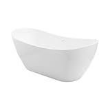 Pingoo.casa, Banheira Freestanding Imersao Acrílico 170 cm Rutilo - Branco