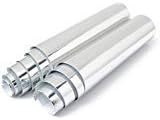Teemall 12"x78" Silver Metallic Self-Adhesive Car Sticker Wrap Cover Chrome Vinyl Film Decal