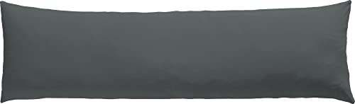Erwin Müller Seitenschläferkissenbezug, Stillkissenbezug Nürnberg Doppel-Jersey, anthrazit Größe 40x140 - strapazierfest, temperaturausgleichend, mit Reißverschluss