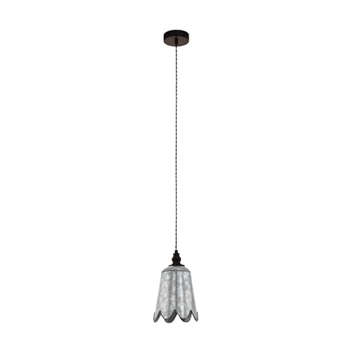 Eglo Suspension Karhold 1 Lampe Suspendue Vintage Industrial Retro Suspension Suspension Acier Zinc, Antique -Braun Lampe de Table de Salon Suspension avec Douille E27