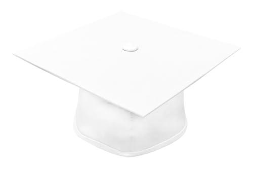 CLERKMANS Unisex Teenager Adult Graduation Cap (White Matte Finish)