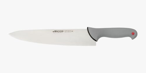 Arcos Cuchillo Chef con Hoja Acero Inoxidable Nitrum 300 mm. Cuchillo Cocina Profesional multipropósito. Mango ergonómico polioximetileno Pom. Serie Color Prof. Color Negro.
