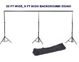Cowboystudio 20 Ft Wide, 9 Ft High Background Backdrop Stand with Detachable Crossbar and Complete with Two Carrying Cases