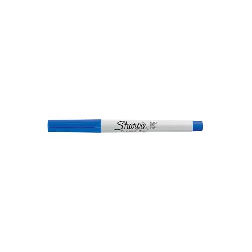 Sharpie 37003 Permanent Markers Ultra Fine Point Blue Dozen
