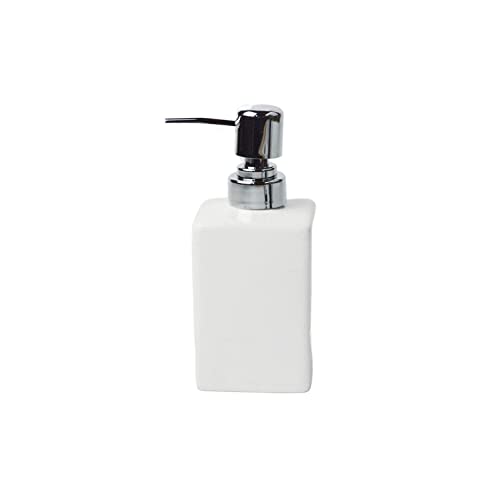 OLSKFUH Dispensador De Jabón Dispensadores De Jabón Líquido con Bomba para Baño, Inodoro O Cocina Cerámica Y Plástico 320 Ml Botella Vacía Repetible Ducha,White