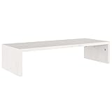 vidaXL Monitorständer Bildschirm Aufsatz Schreibtischaufsatz Bildschirmständer Monitorerhöhung Bildschirmerhöhung Hochglanz-Weiß 60x23,5x12cm Holzwerkstoff
