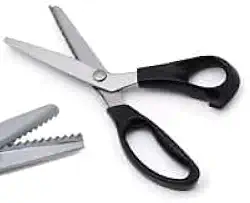 Tesoura Zig Zag Picotar Costura Papel Tecido Profissional Cor Preto