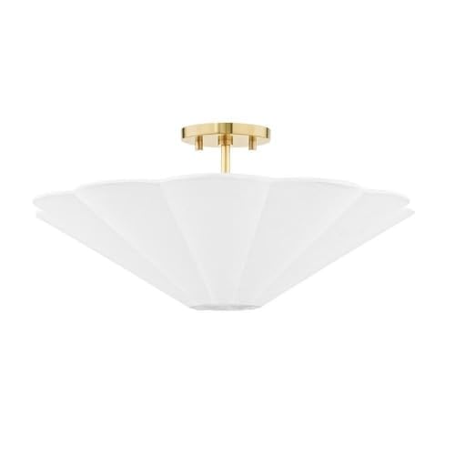 Mitzi H676603-AGB Alana - 3 Light Semi Flush 9.5 inches Tall and 20 inches Wide - Aged Brass