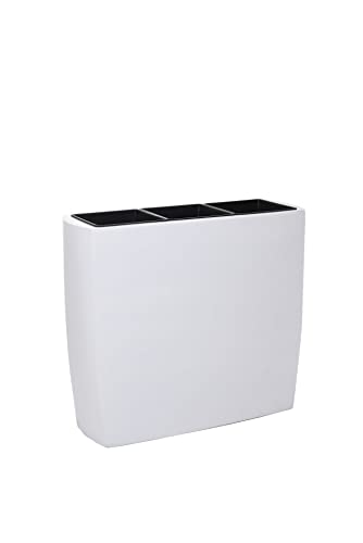 Vivanno Pflanzkübel Raumteiler Fiberglas INCURVO weiß matt (75x88x34 cm, weiß matt)