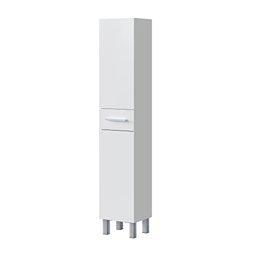 ARKITMOBEL Columna de baño Athena acabada en Color Blanco 2 Puertas y 1 cajón 182x35x31 cm