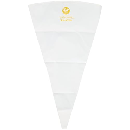 Wilton Featherweight Dekorierspritzbeutel, Wiederverwendbarer Spritzbeutel für Alle Spritztüllen, Dekorationsbeutel aus Flexiblem Polyester, Spülmaschinenfest - 45 cm, White