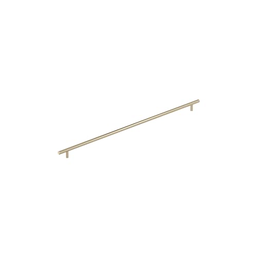 Image of Amerock 25-3 /16 inch Bar Pulls Golden Champagne Drawer Pull | 25-3 /16 inch (640mm) Center-to-Center Mounting Distance and 28-5 /16 inch Overall Length, Durable Carbon Steel Cabinet Hardware