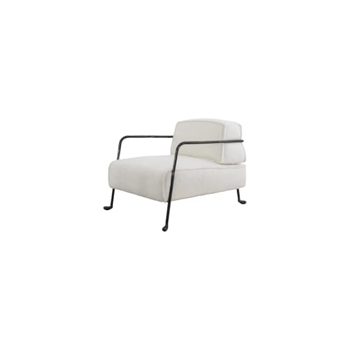 Sillón tapizado blanco bouclé moderno miniatura 3