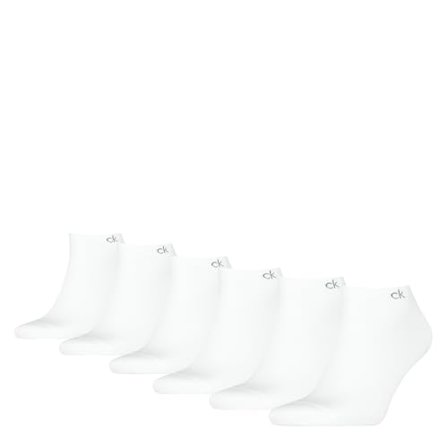Calvin Klein Lot de 6 Paires de Chaussettes de Sport pour Homme, Blanc., 43-46