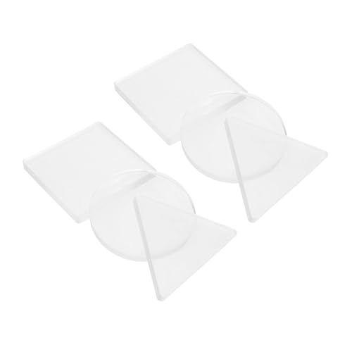 SHINEOFI 6 Pièces Plaque d'impression Gel Réutilisable pour Projets Artistiques et Bricolage, Silicone Gel Solide Formes Triangulaire, Ronde et Carrée pour Impressions Nettes et Vives