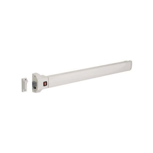 JPM - Barre Anti-Panique Pushbar 90+ - Porte Sortie de Secours Bois, Métal, PVC, Aluminium - 836mm Recoupable - 1 Point de Verrouillage - Résistance Vandalisme et Corrosion - Garantie 10 Ans - Blanc